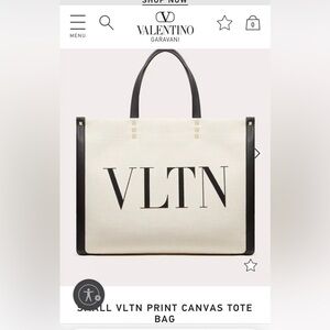 Authentic Valentino Print canvas tote
